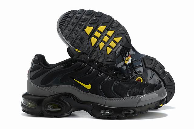 Nike Air Max Plus Tn Men's Running Shoes Black Grey Yellow-39 - Click Image to Close